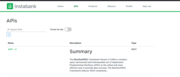 How to use the developer portal - Instabank Developer Portal